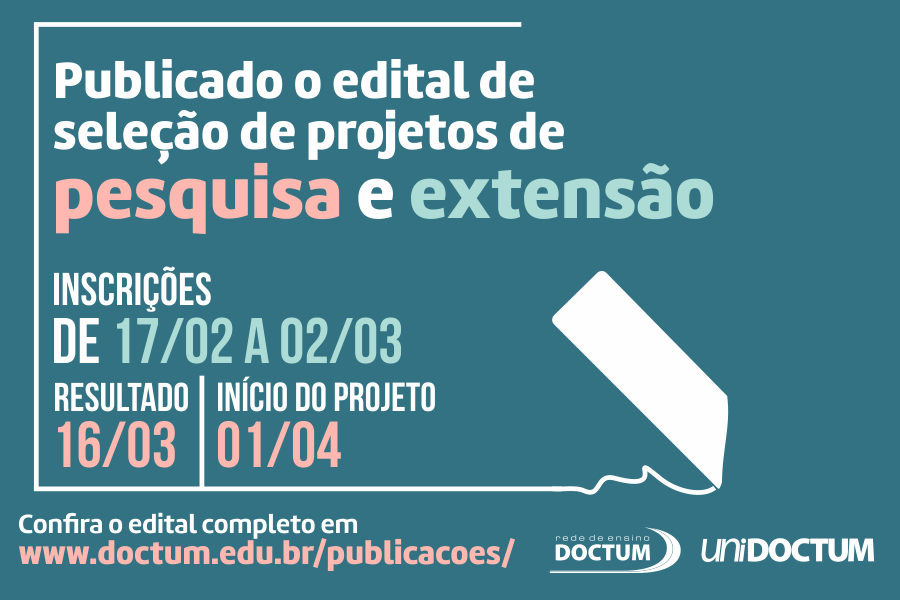 Doctum divulga edital para seleção de projetos de pesquisa e extensão